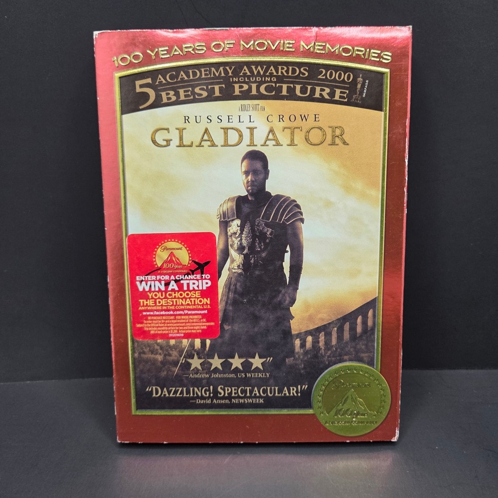 Gladiator DVD Widescreen Russell Crowe Ridley Scott 2000 Academy Award Winner